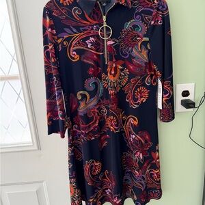 MSK Multicolor Paisley Long Sleeve Dress